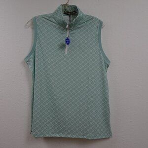 RLX Ralph Lauren Golf Polo Shirt Women's Size XL Blue 1/4 Zip Wicking